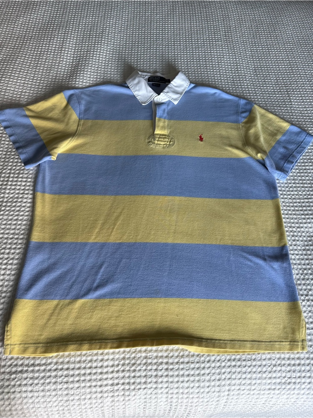 Brand new Polo by Ralph Lauren Rugby Light Blue & Yellow Striped Rugby Polo XL - Picture 7 of 7